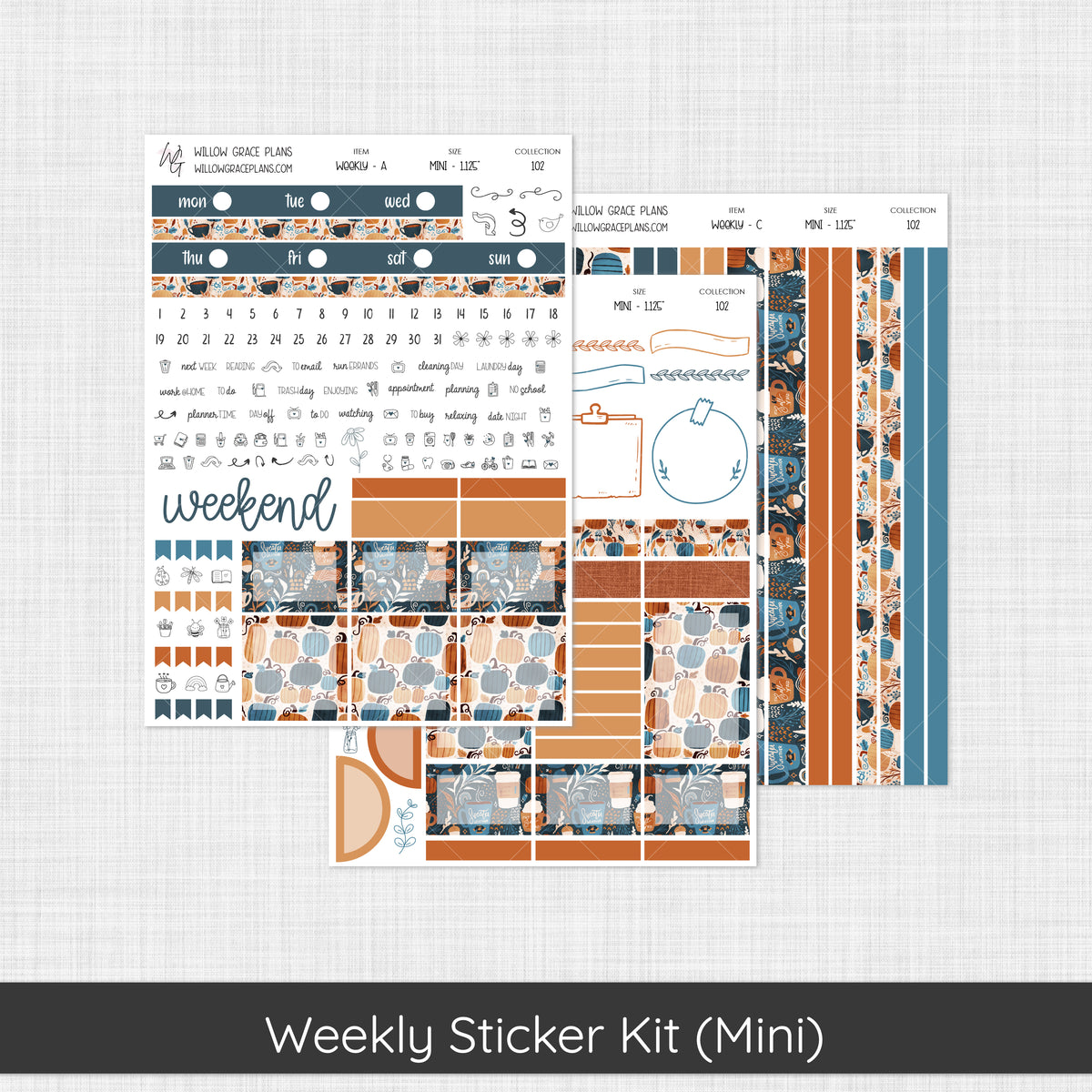 Weekly Sticker Kit | Pumpkin Spice (102)