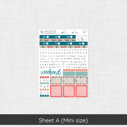 Weekly Sticker Kit | Aqua Bloom (104)