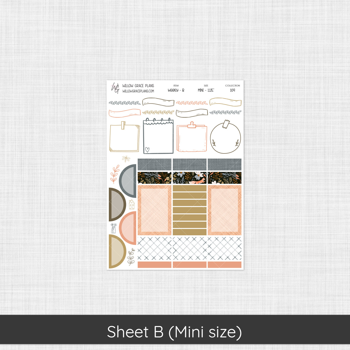 Weekly Sticker Kit | Midnight Meadow (109)