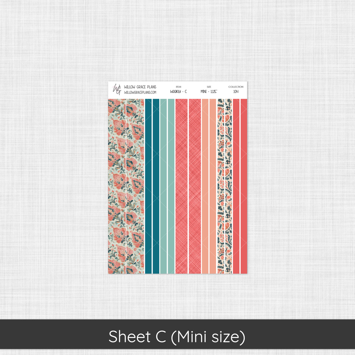 Weekly Sticker Kit | Aqua Bloom (104)