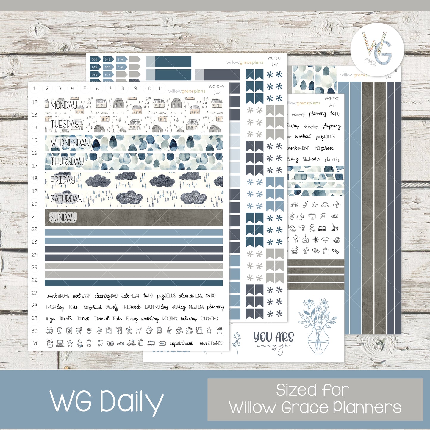 Daily Planner Stickers | Rainy Day