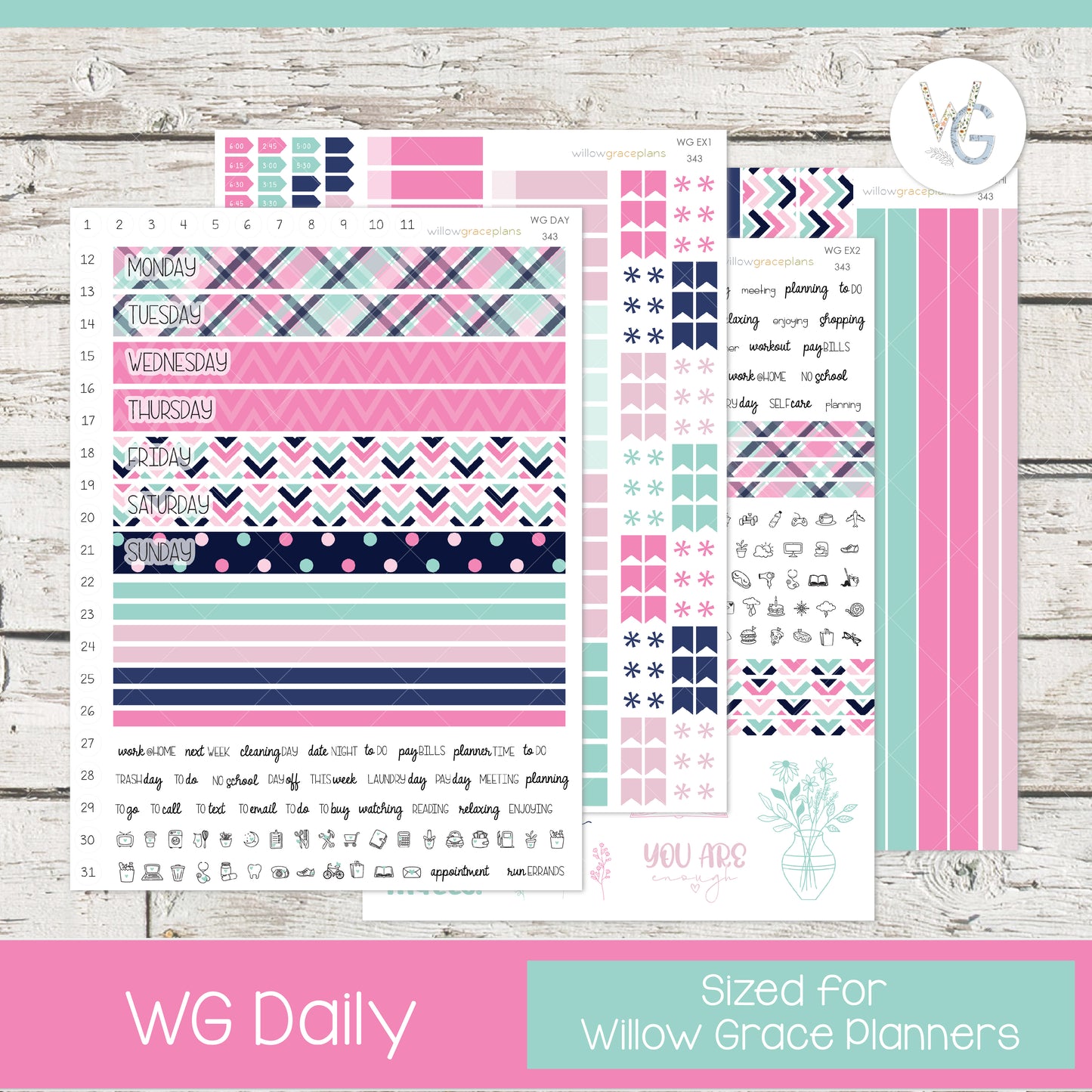 Daily Planner Stickers | Preppy Pop
