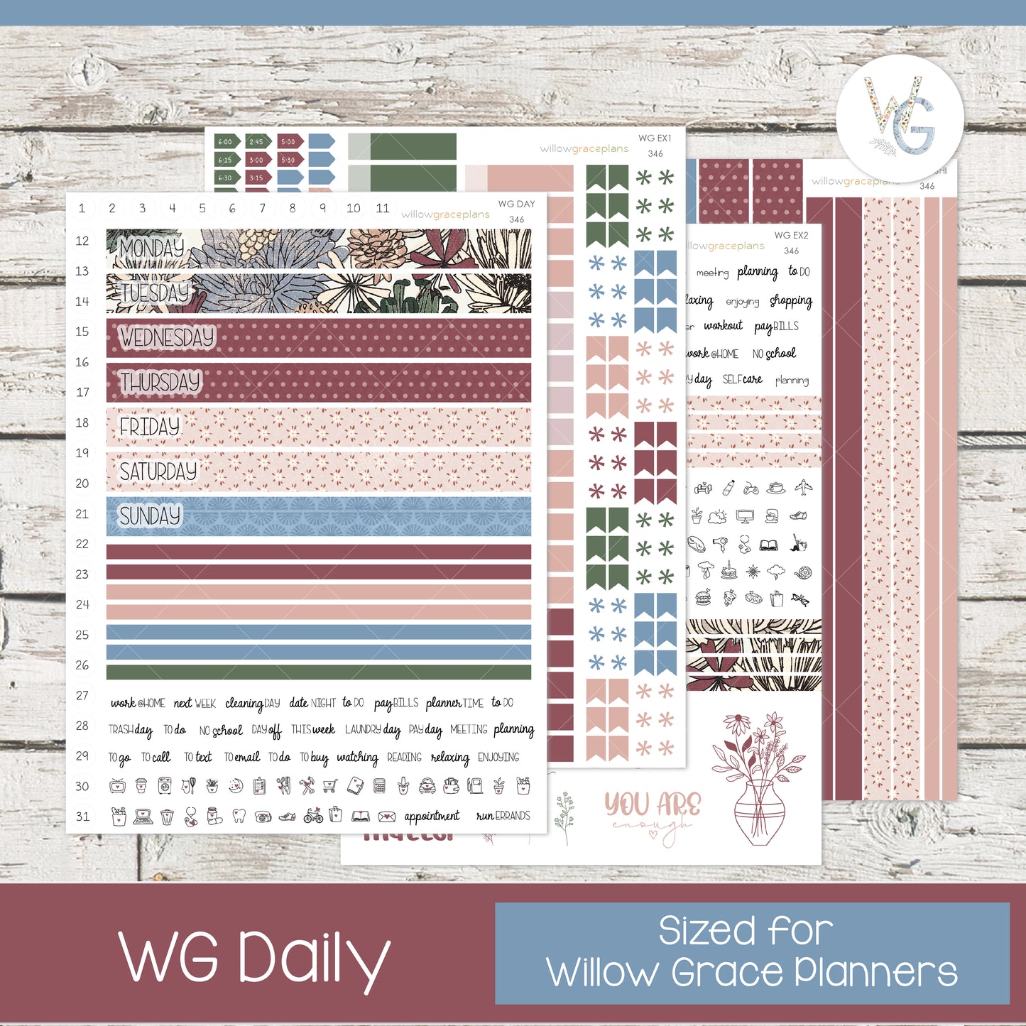 Daily Planner Stickers | Vintage Botanicals