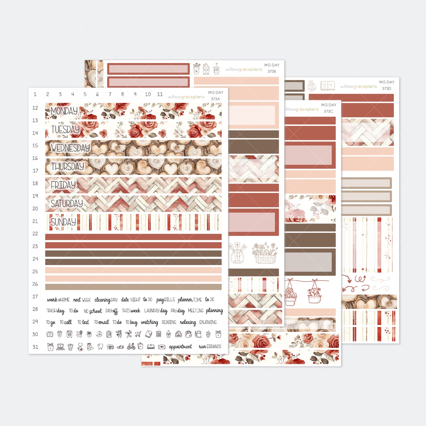 Daily Planner Stickers | Rosewood Love