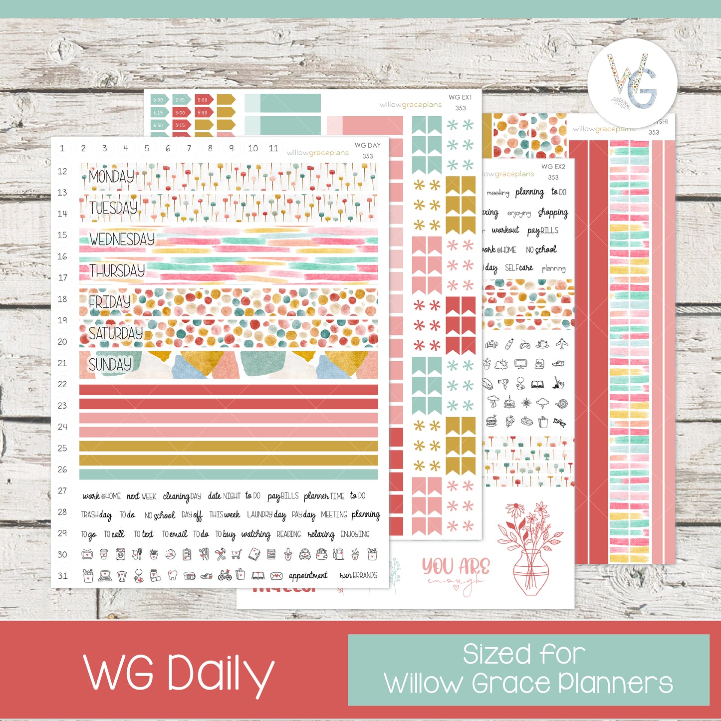Daily Planner Stickers | Confetti Garden