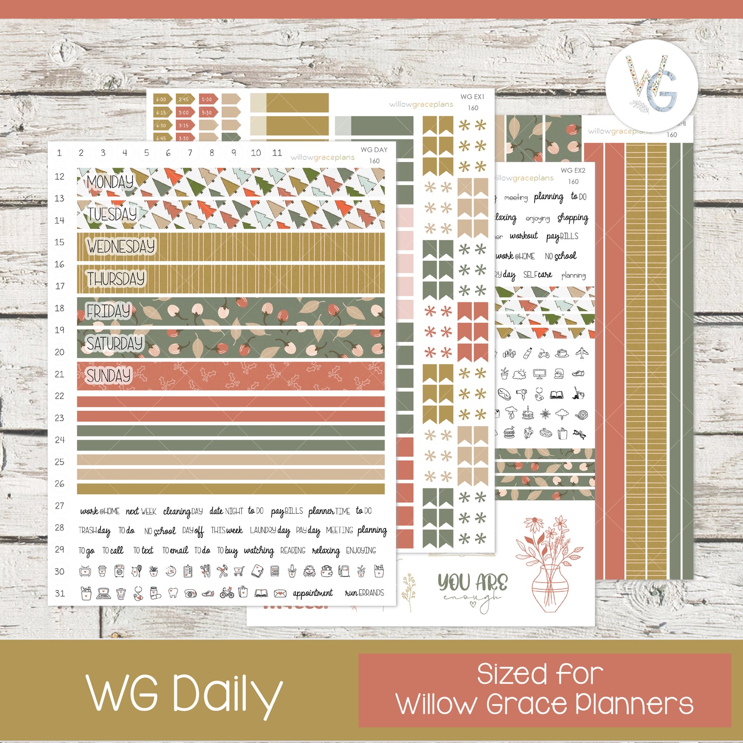 Daily Planner Stickers | Merry Pines
