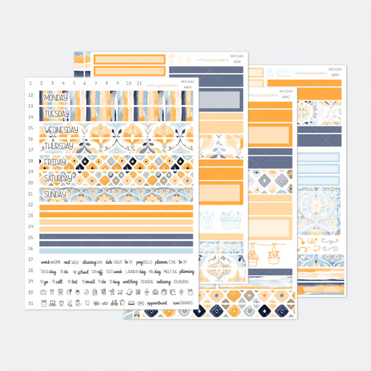 Daily Planner Stickers | Blue Citrus