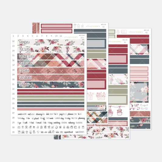 Daily Planner Stickers | Rustic Bloom