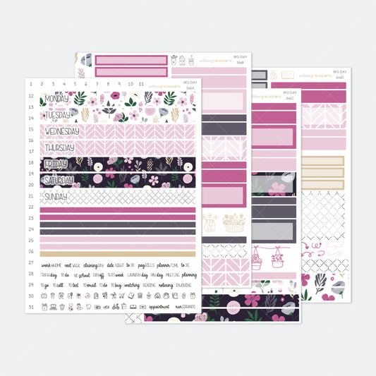Daily Planner Stickers | Dusky Petals