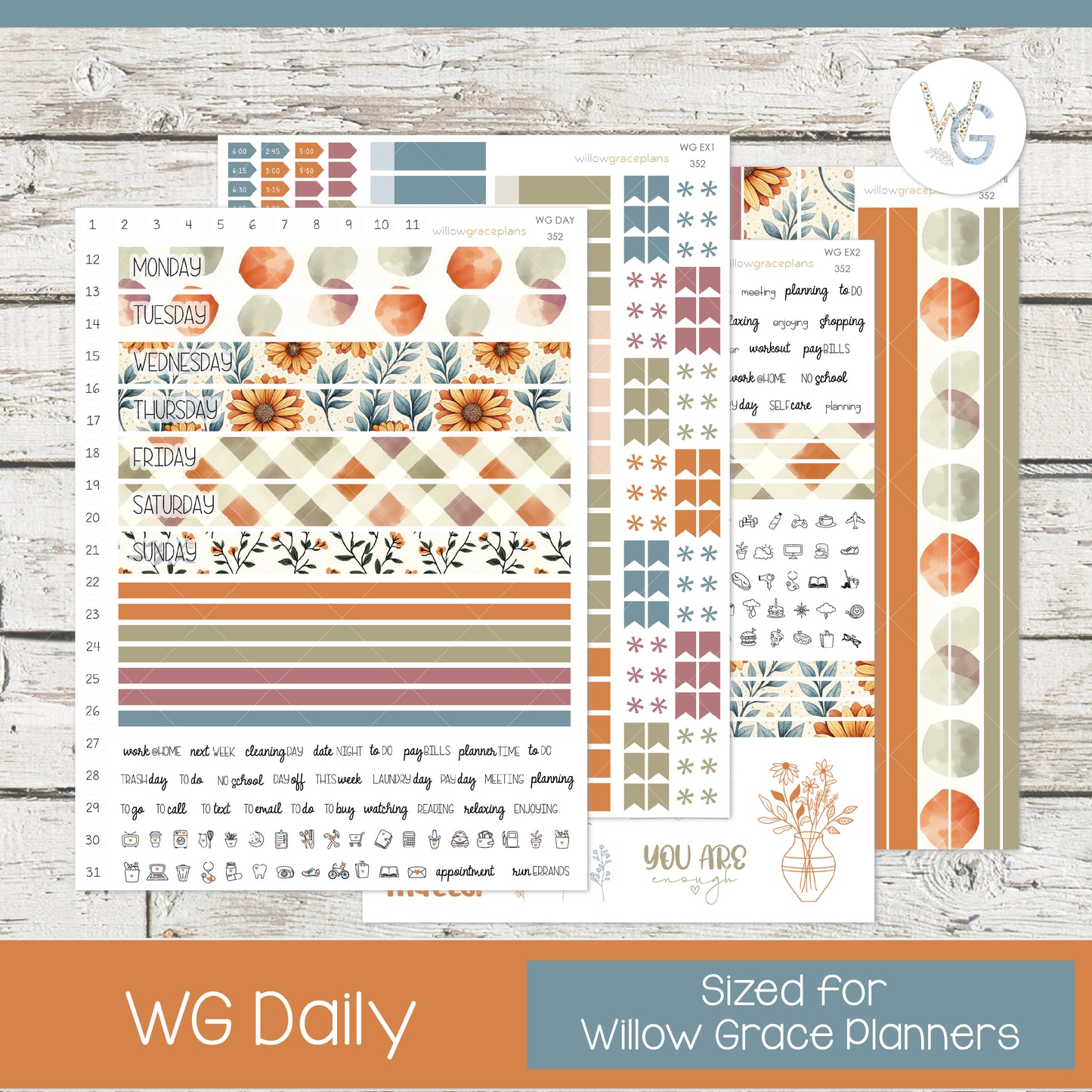 Daily Planner Stickers | Sunflower Harvest
