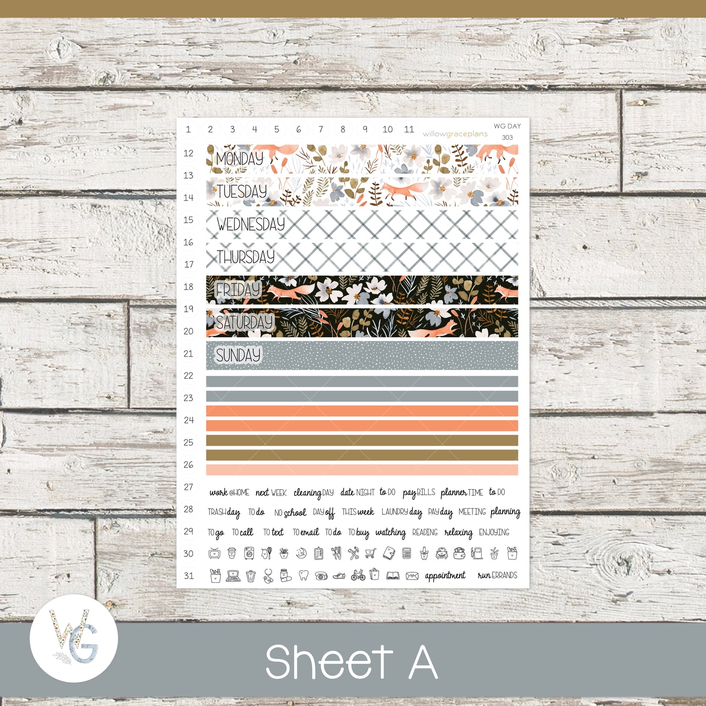 Daily Planner Stickers | Fox Hallow