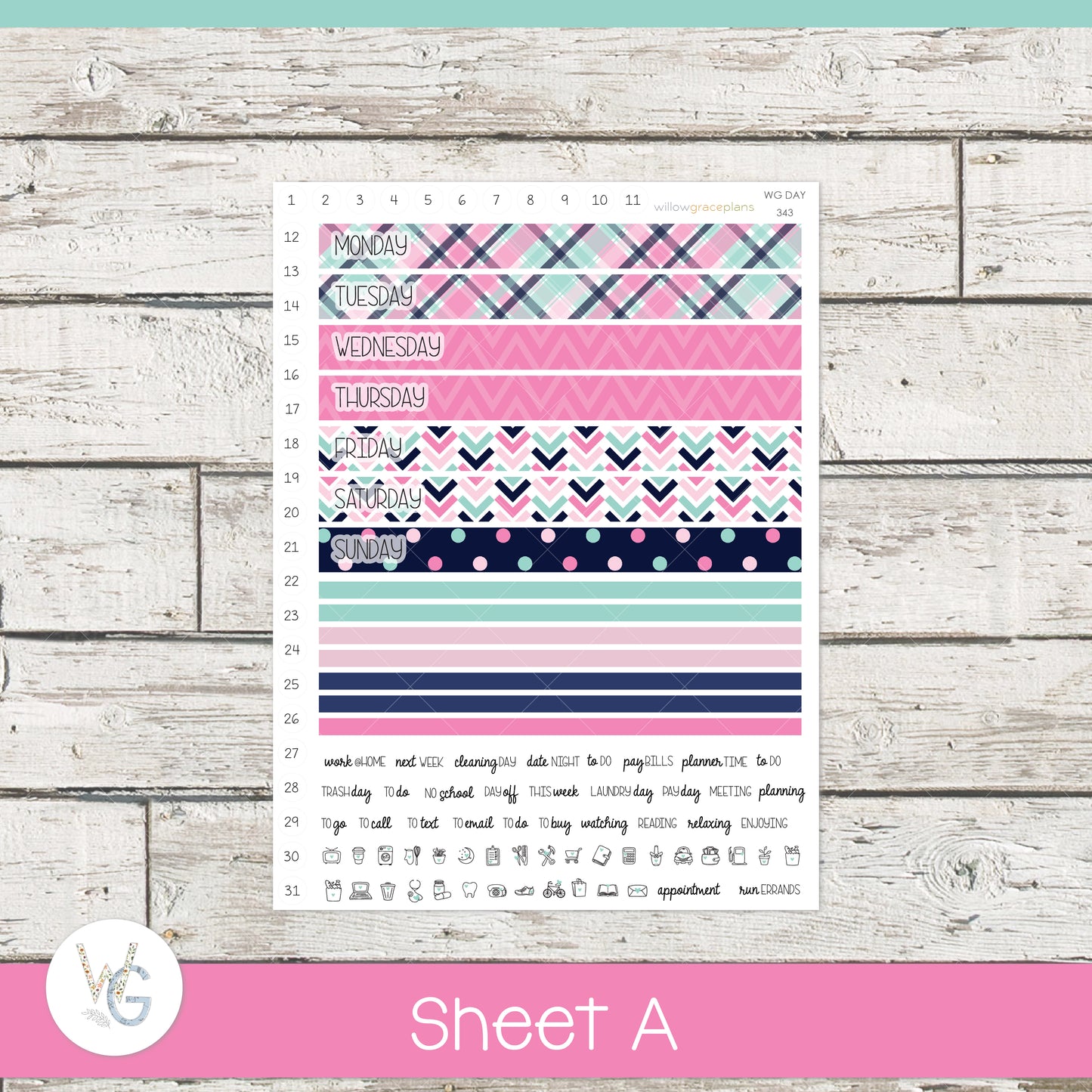 Daily Planner Stickers | Preppy Pop