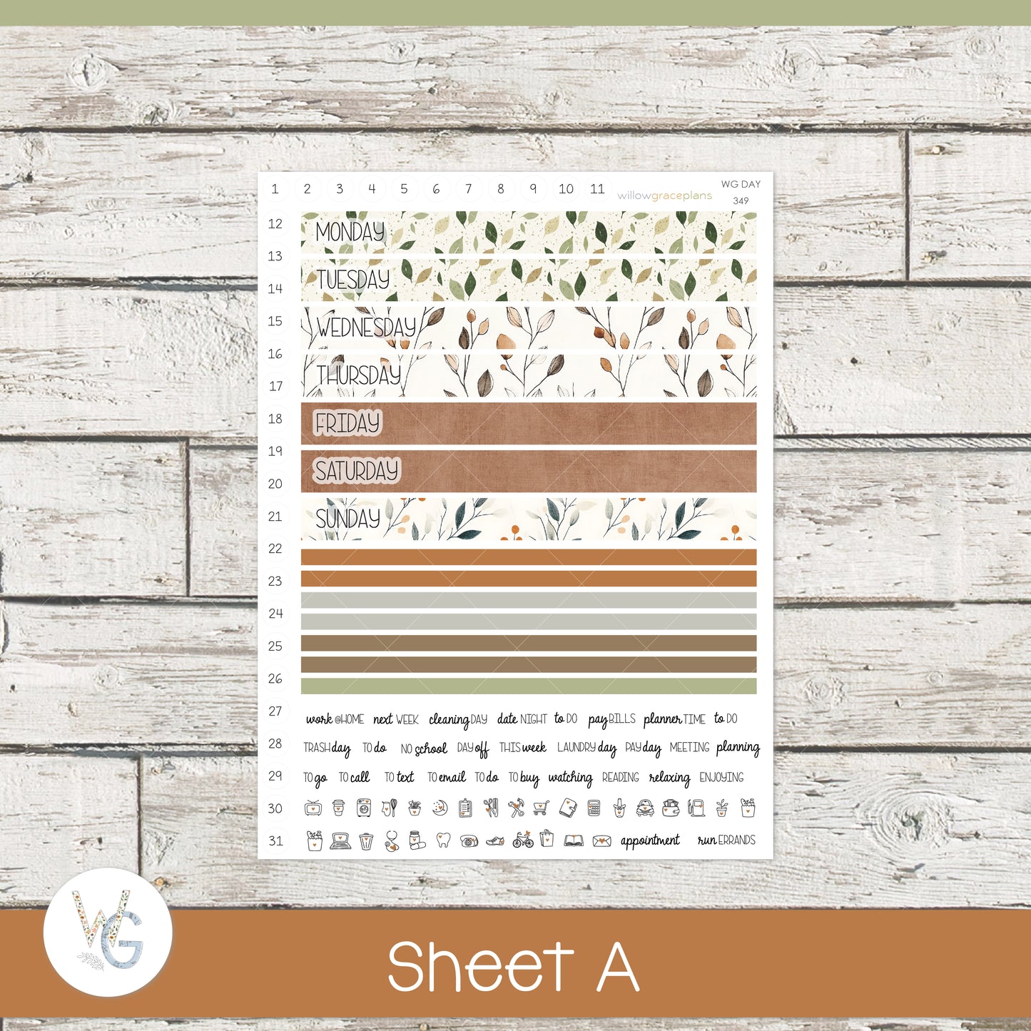 Daily Planner Stickers | Autumn Leaves