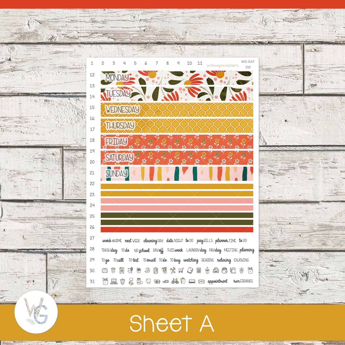 Daily Planner Stickers | Sunny Blooms