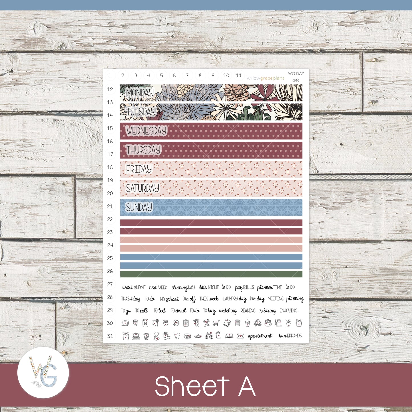 Daily Planner Stickers | Vintage Botanicals