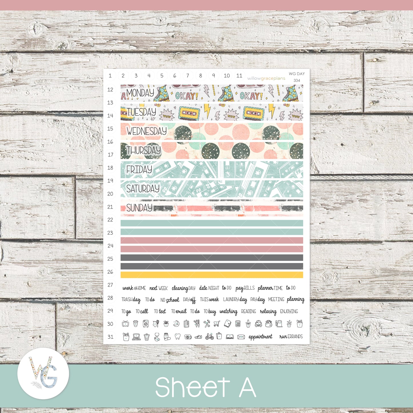 Daily Planner Stickers | Retro Vibes