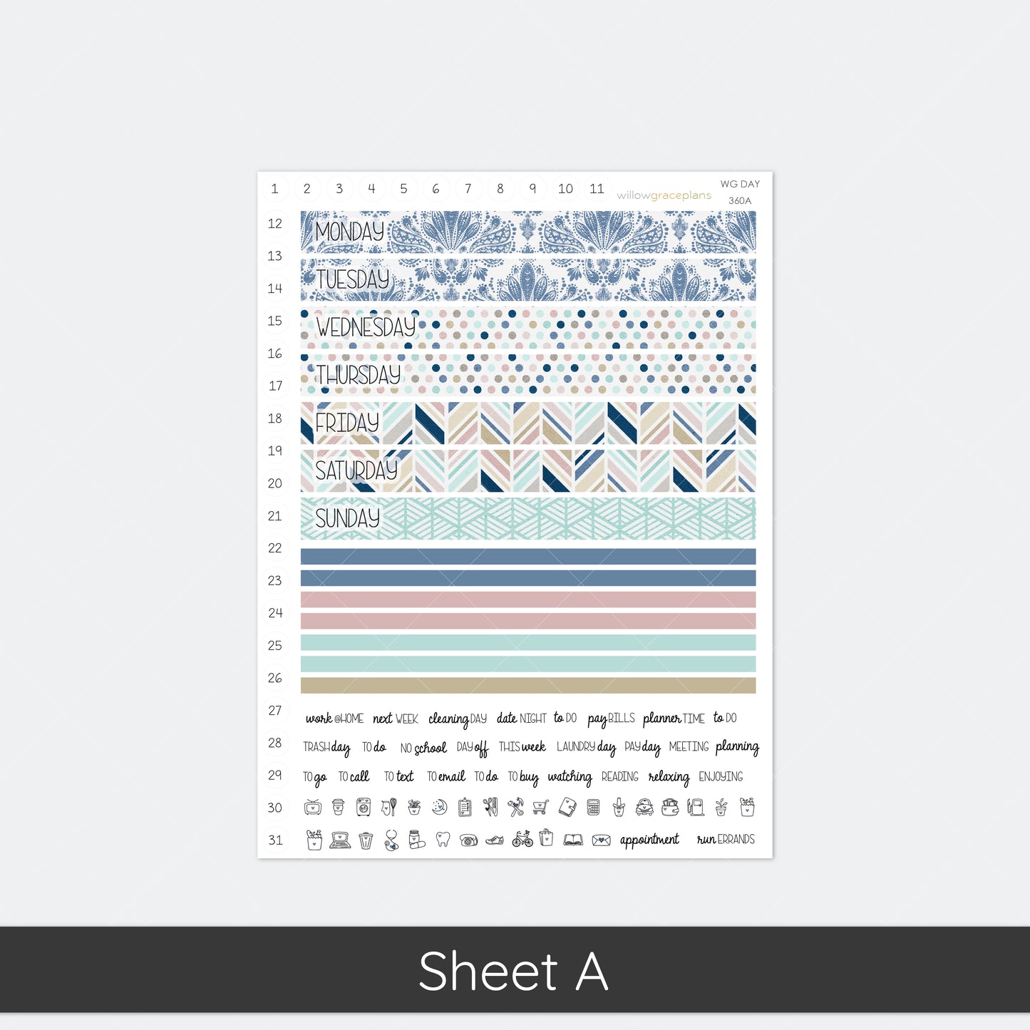 Daily Planner Stickers | Blue Harbor