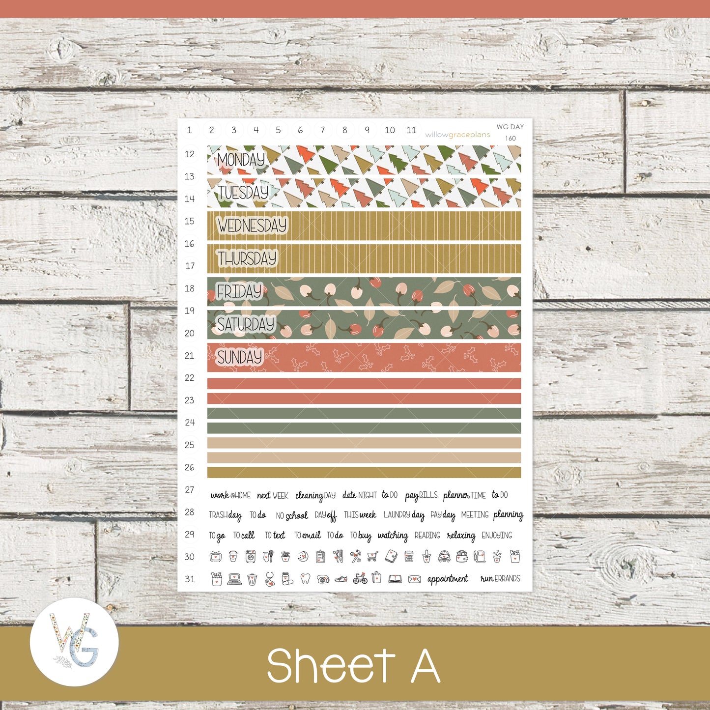 Daily Planner Stickers | Merry Pines
