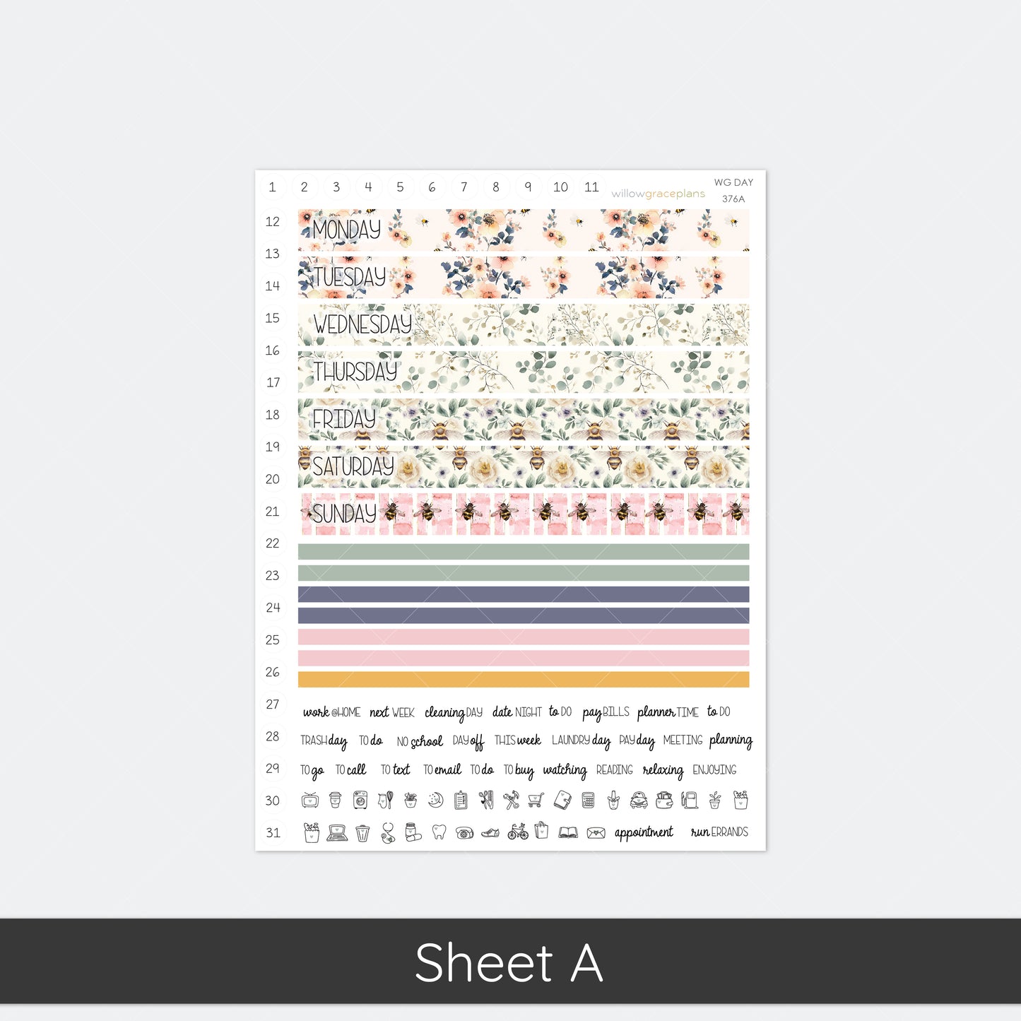 Daily Planner Stickers | Wild Honey