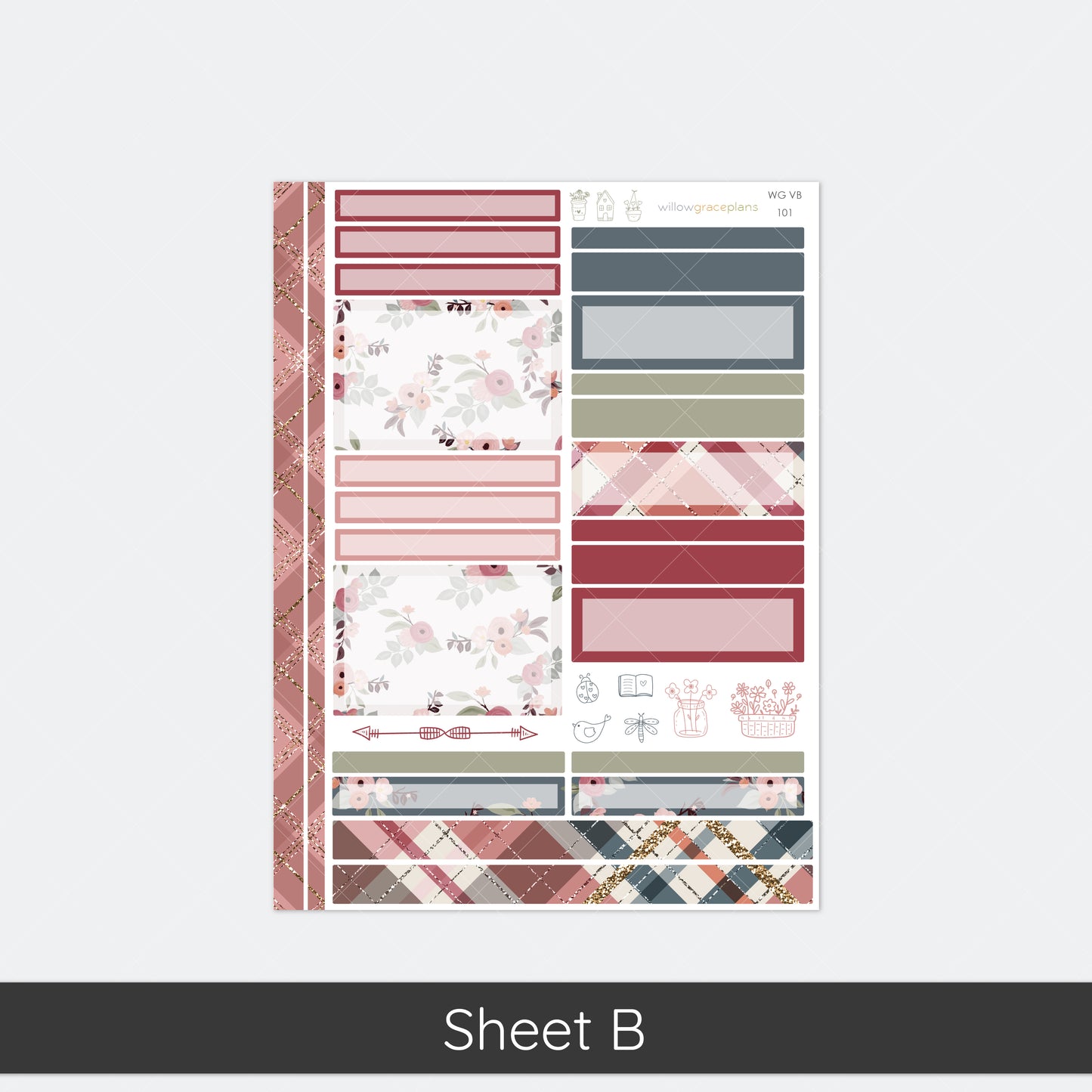 Daily Planner Stickers | Rustic Bloom