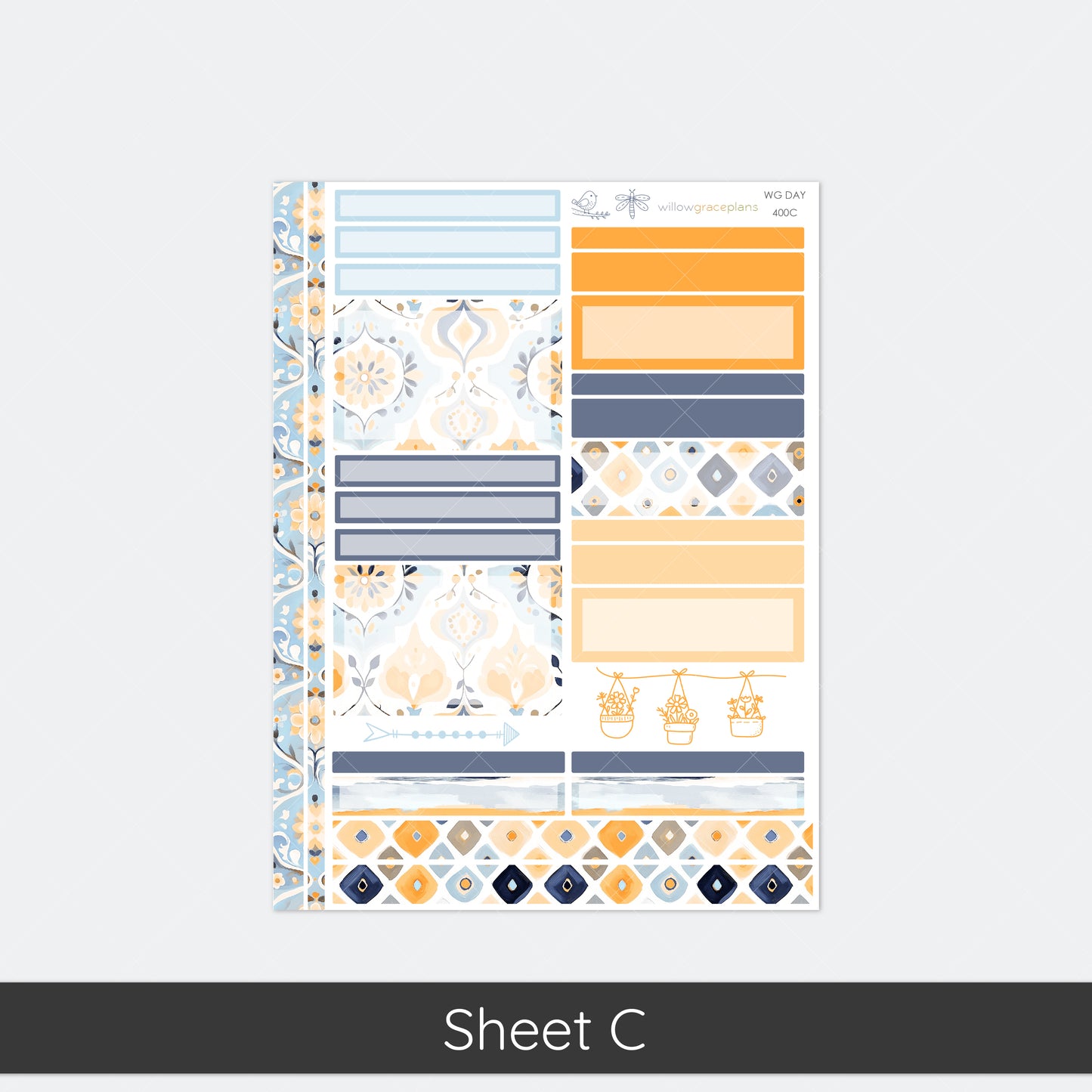 Daily Planner Stickers | Blue Citrus