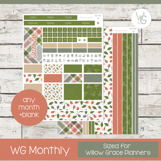 Monthly Planner Stickers | Woodland Holly