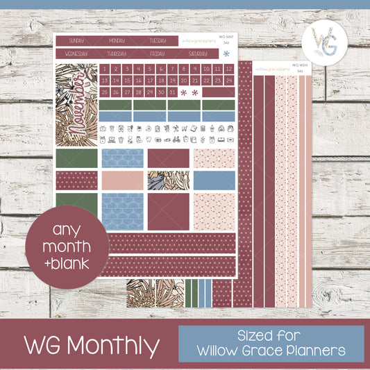 Monthly Planner Stickers | Vintage Botanicals