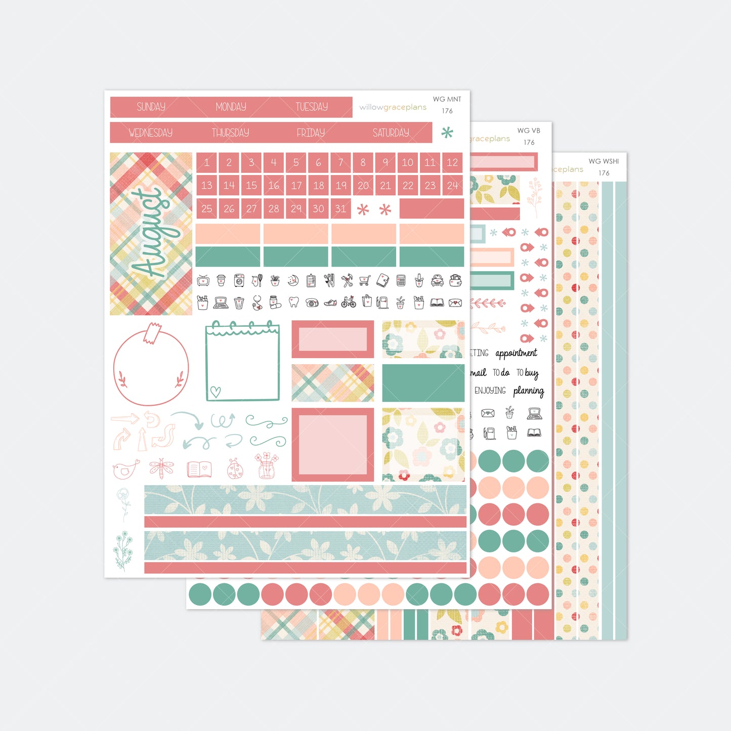 Monthly Planner Stickers | Garden Picnic
