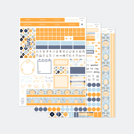 Monthly Planner Stickers | Blue Citrus