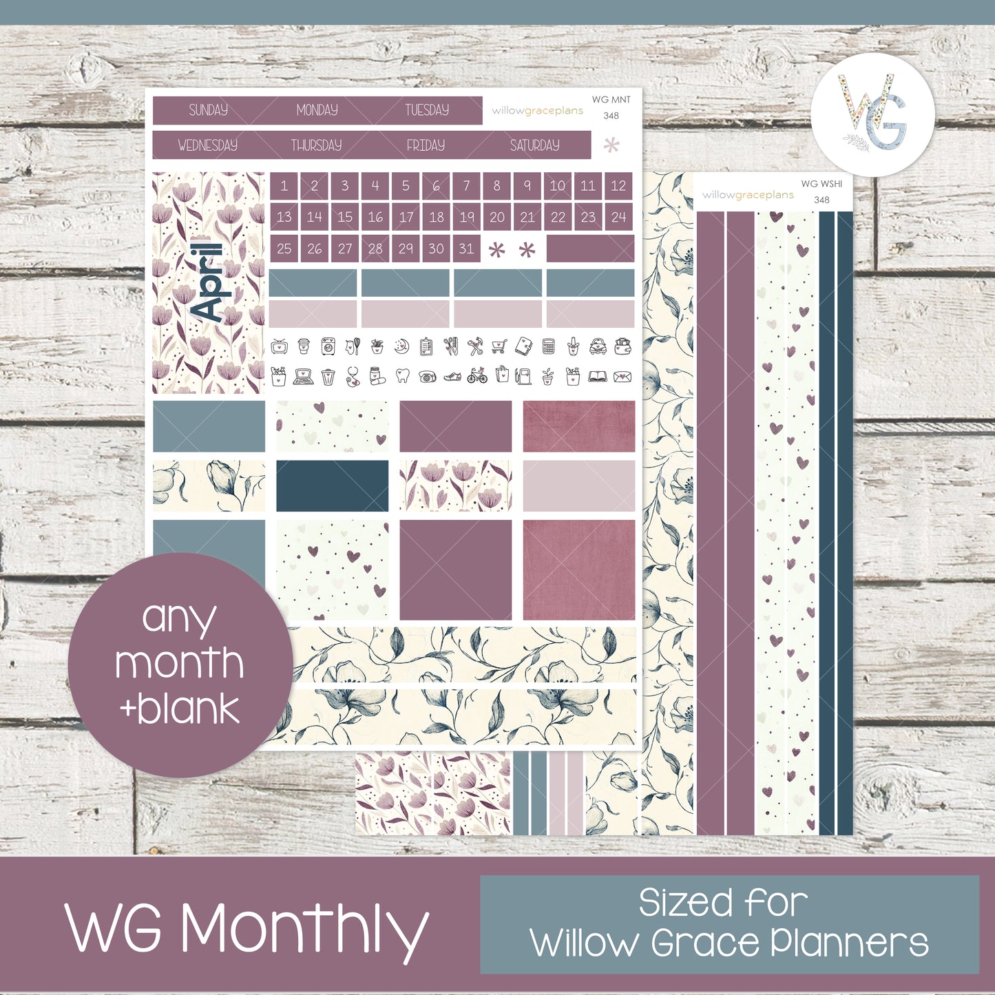 Monthly Planner Stickers | Winter Romance
