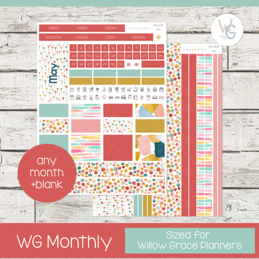 Monthly Planner Stickers | Confetti Garden