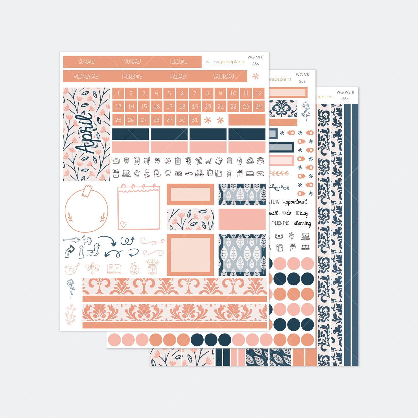 Monthly Planner Stickers | Petaled Print