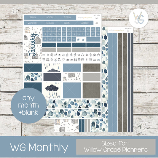 Monthly Planner Stickers | Rainy Day