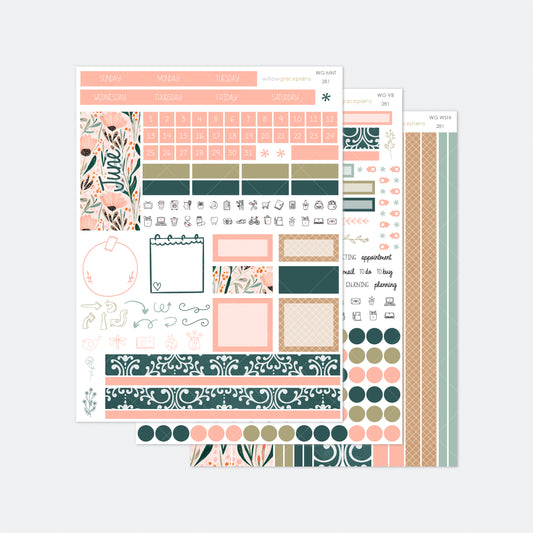 Monthly Planner Stickers | Garden Patchwork