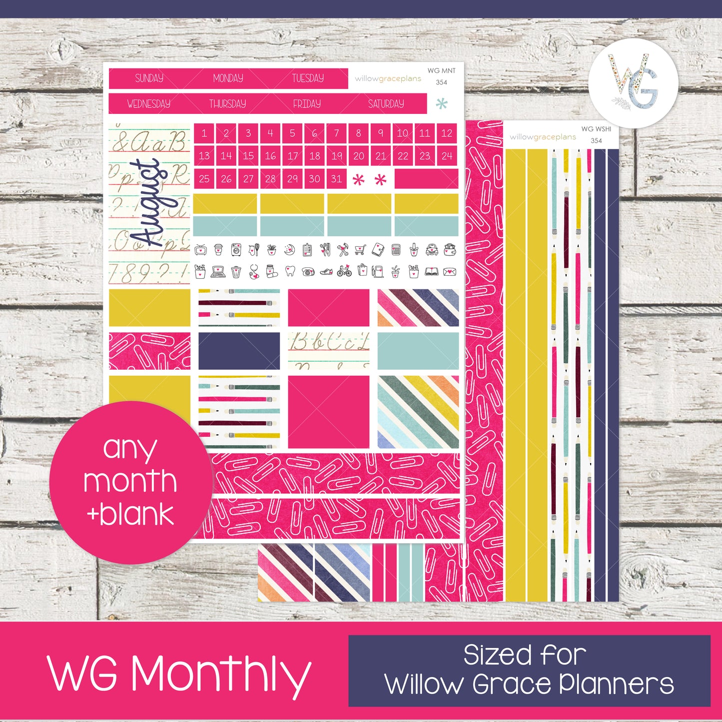 Monthly Planner Stickers | Back to School