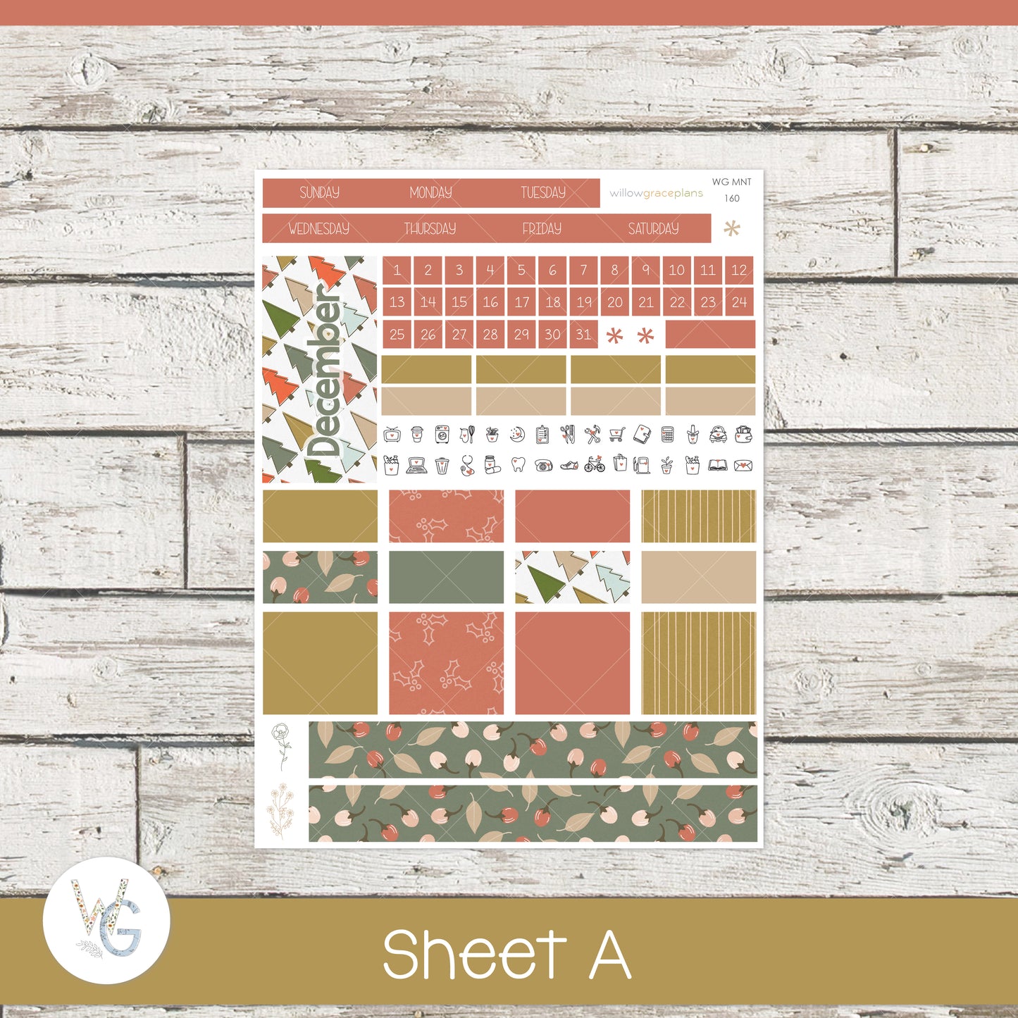 Monthly Planner Stickers | Merry Pines