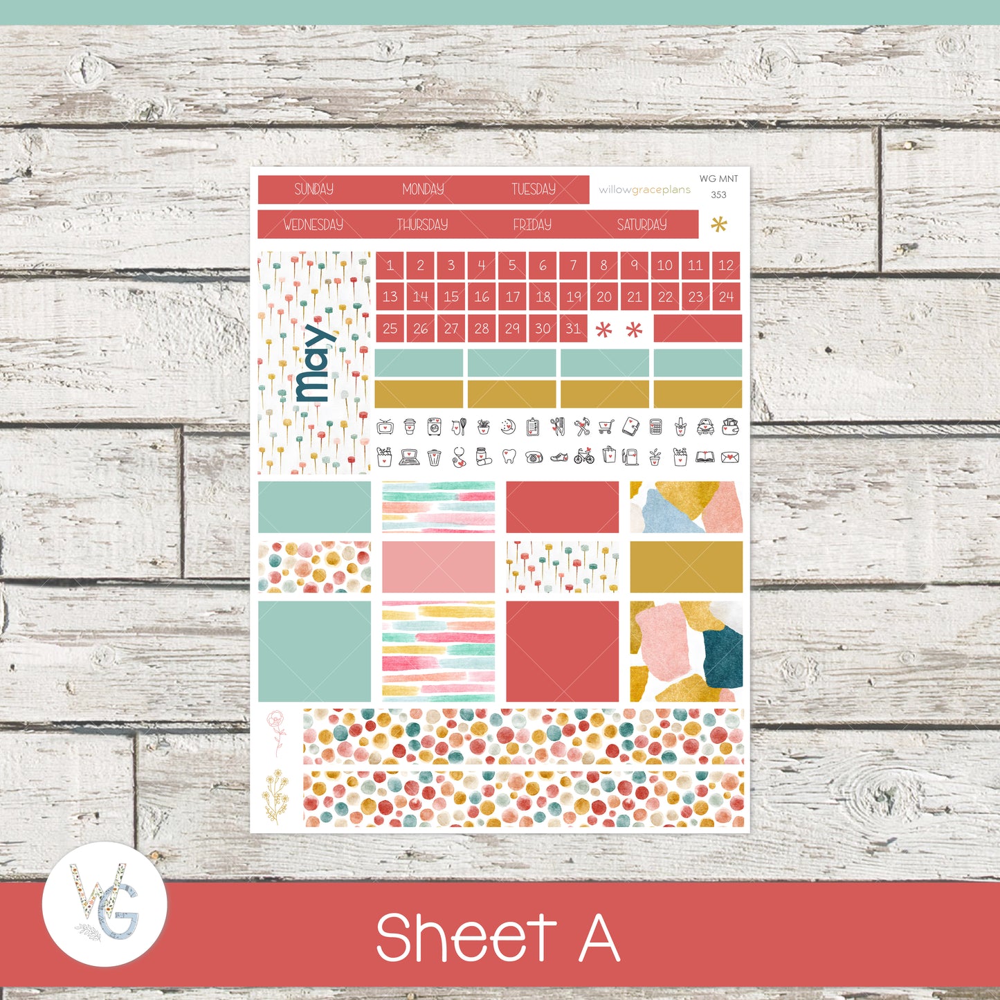 Monthly Planner Stickers | Confetti Garden