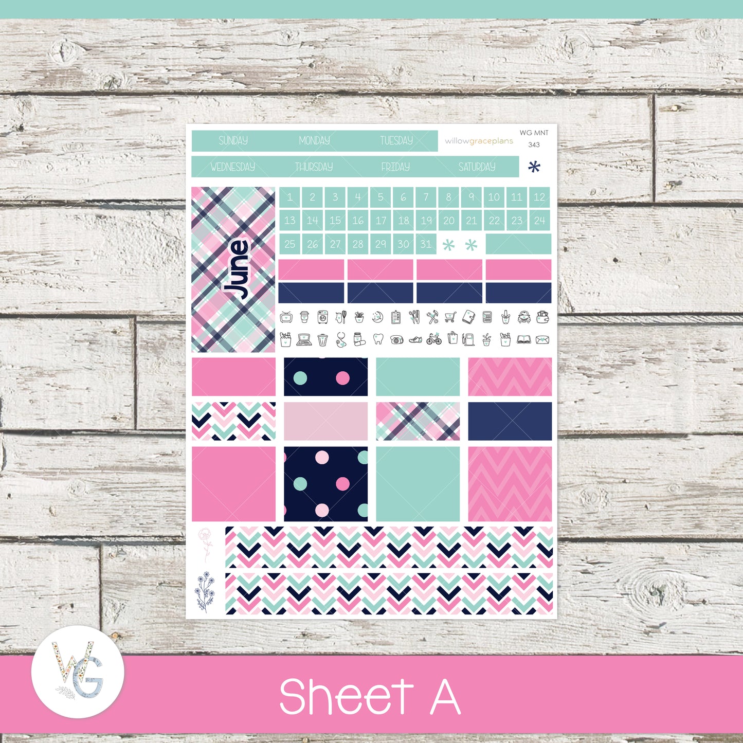 Monthly Planner Stickers | Preppy Pop