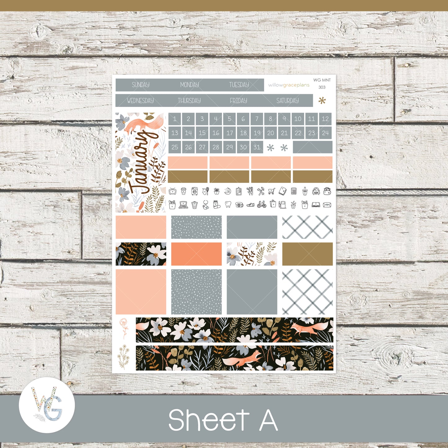 Monthly Planner Stickers | Fox Hallow