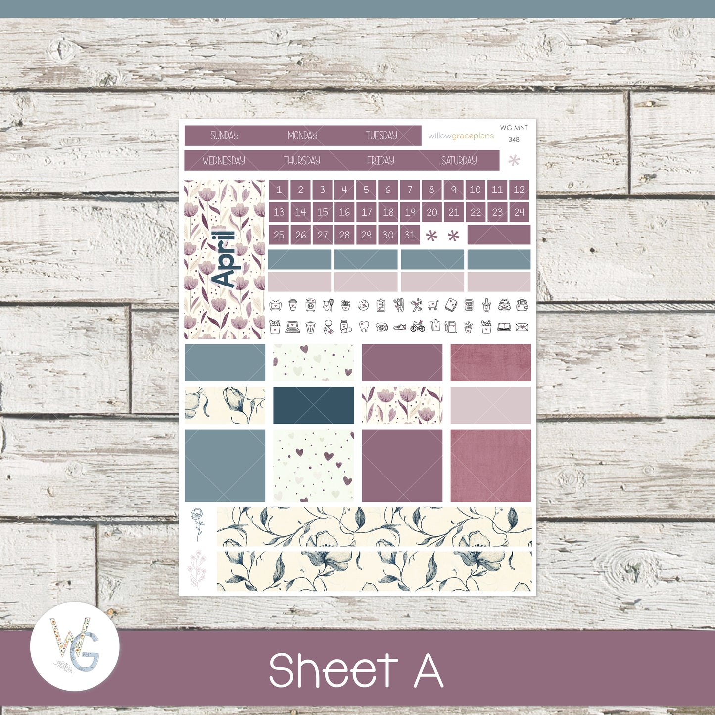 Monthly Planner Stickers | Winter Romance