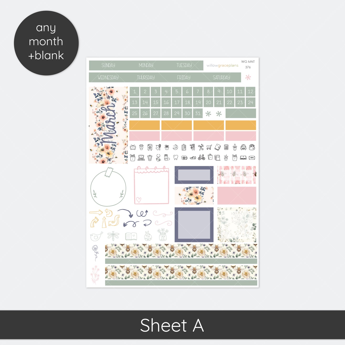 Monthly Planner Stickers | Wild Honey