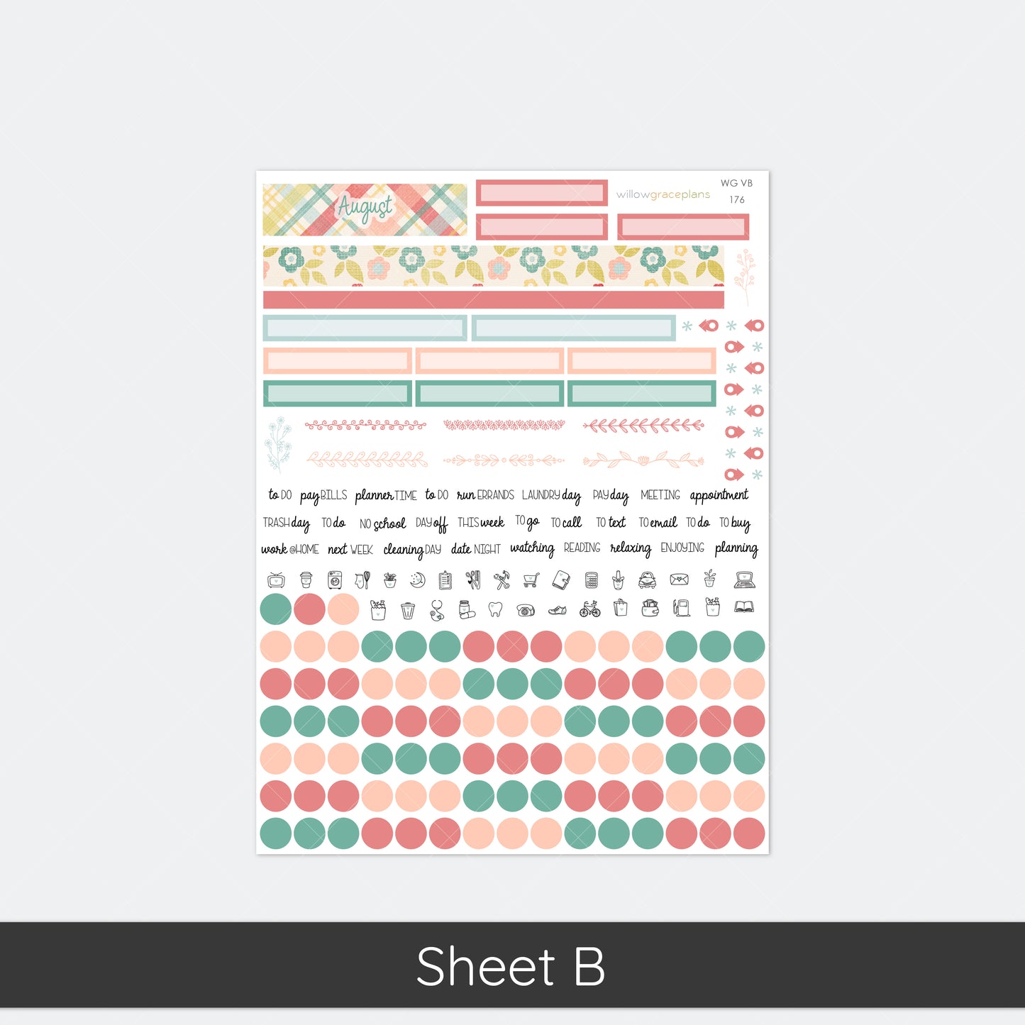 Monthly Planner Stickers | Garden Picnic