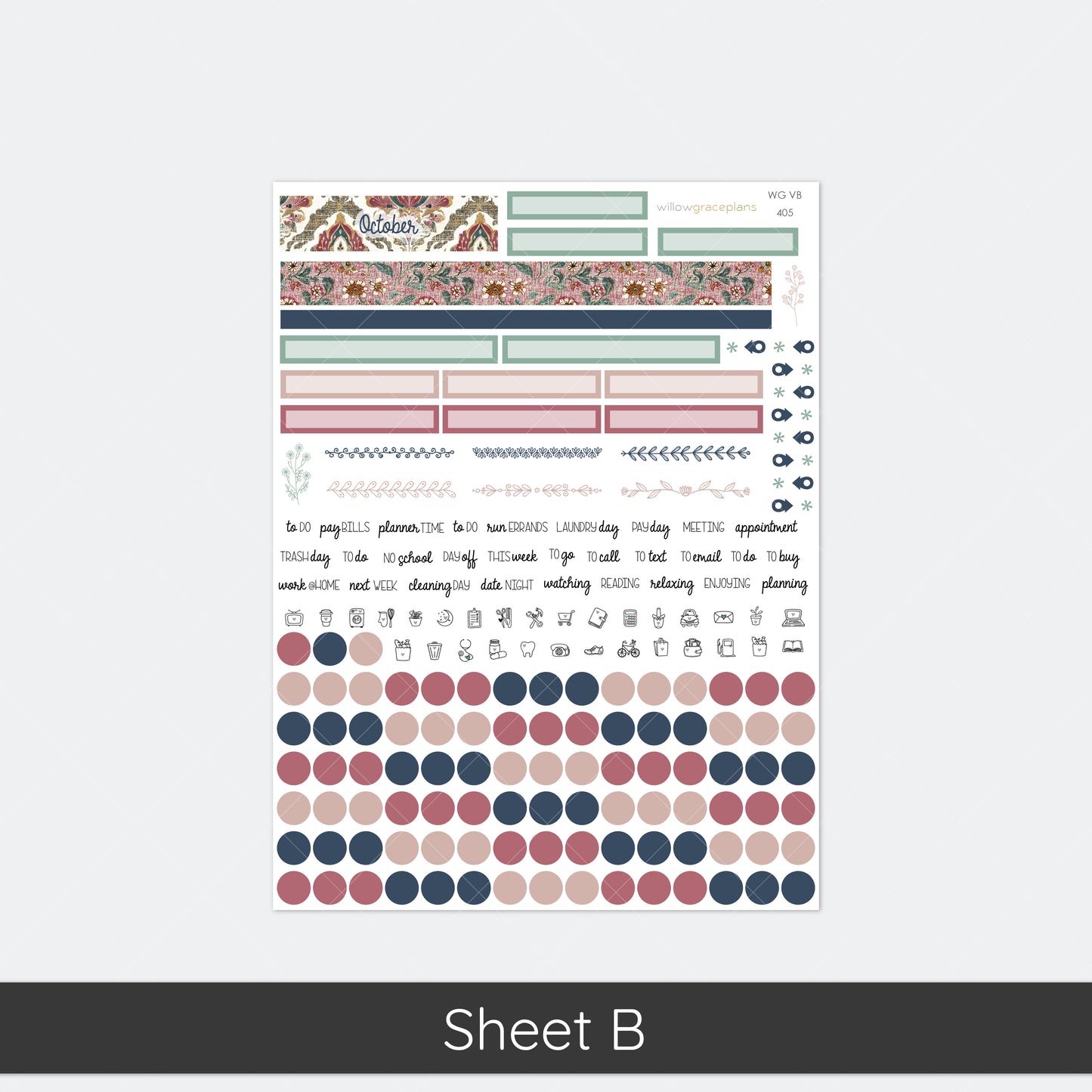 Monthly Planner Stickers | Heirloom Garden