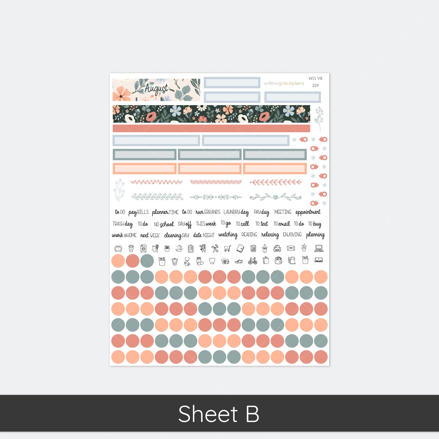 Monthly Planner Stickers | Antique Bloom