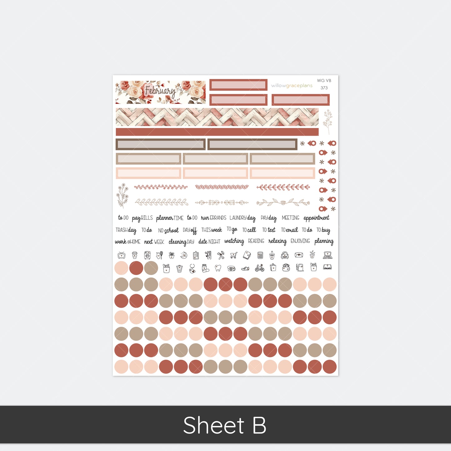 Monthly Planner Stickers | Rosewood Love