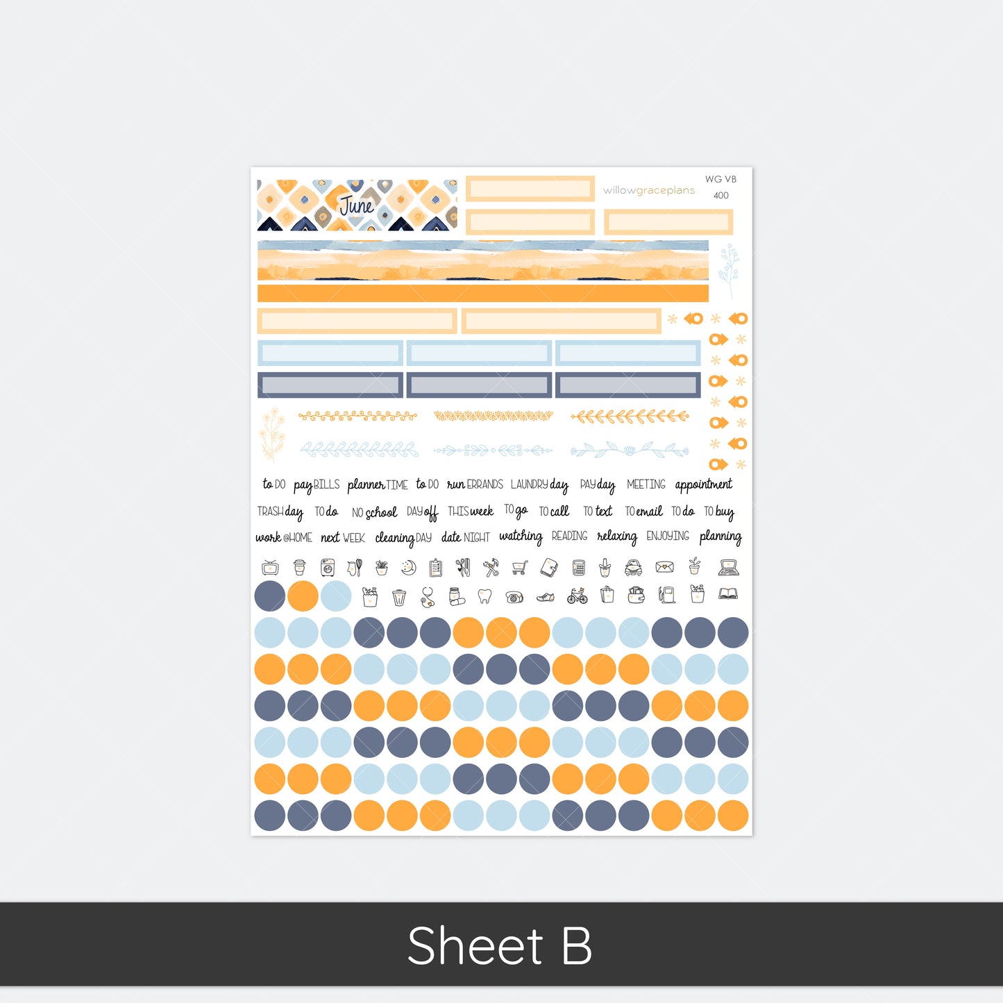 Monthly Planner Stickers | Blue Citrus