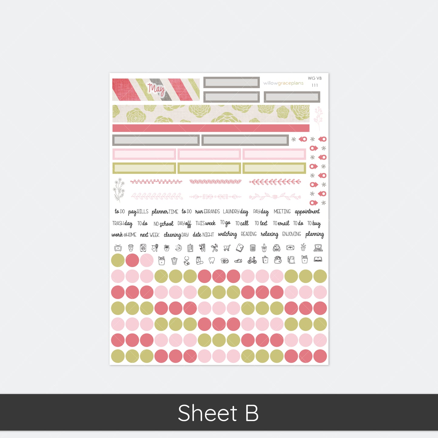 Monthly Planner Stickers | Vintage Tea Party