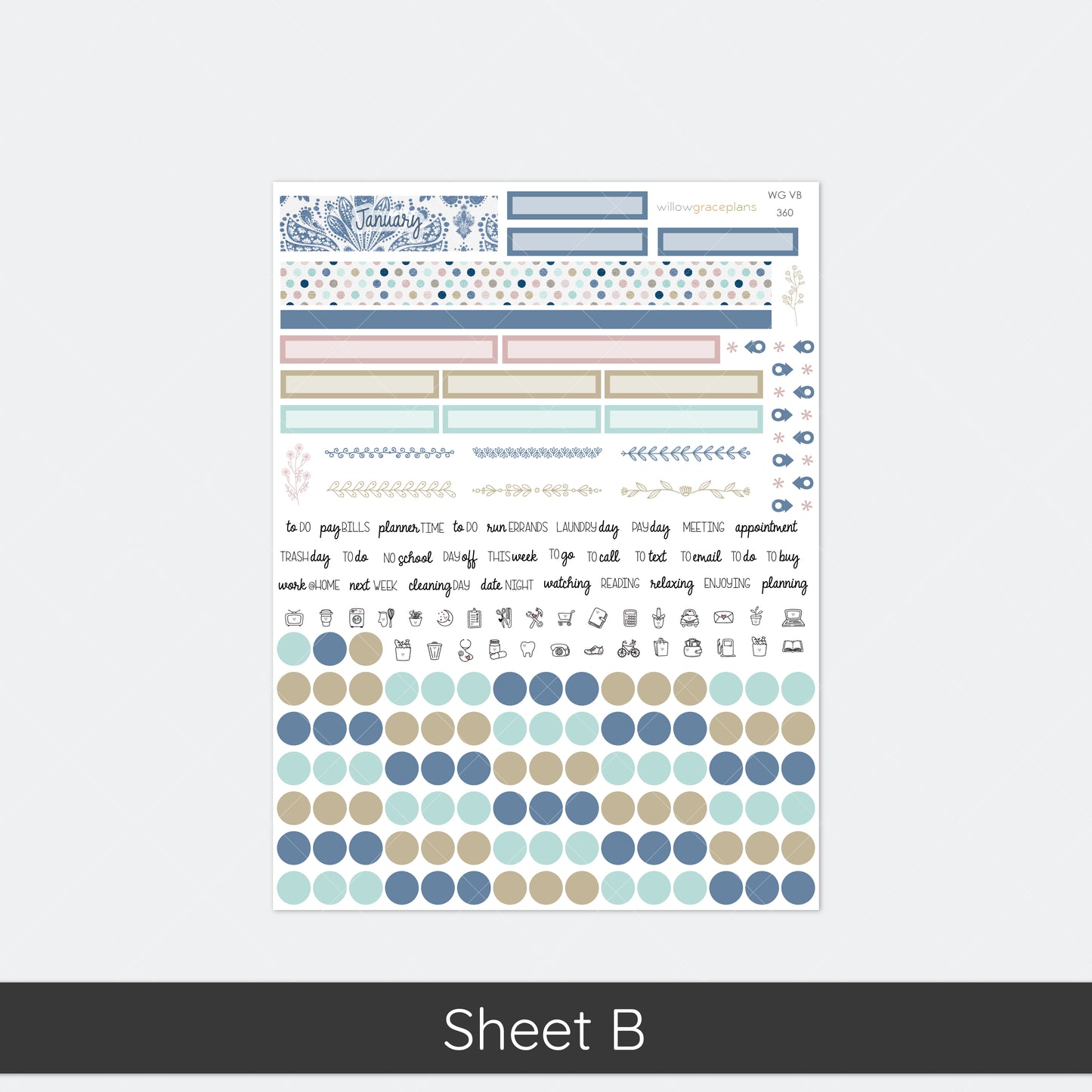Monthly Planner Stickers | Blue Harbor