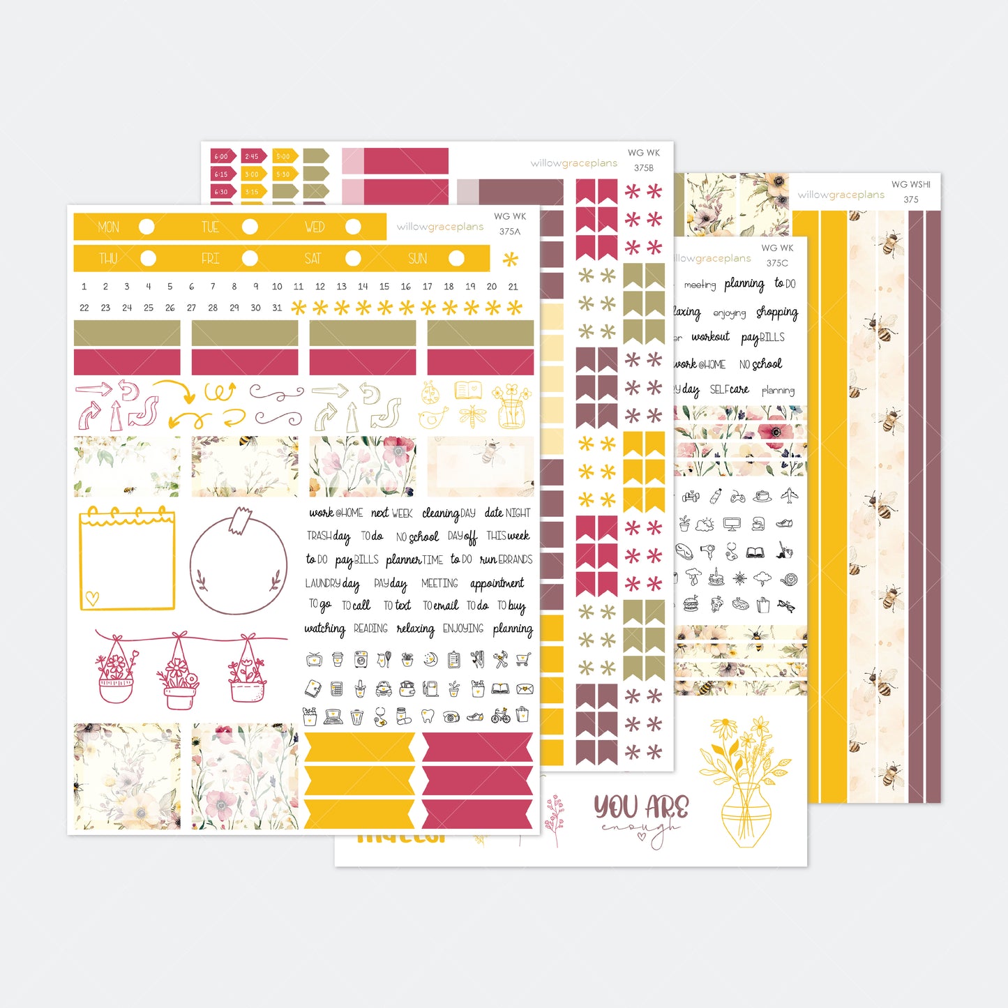 Weekly Planner Stickers | Honey Bee