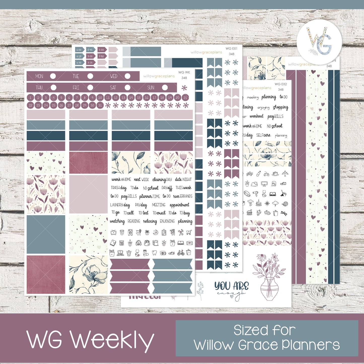 Weekly Planner Stickers | Winter Romance